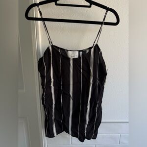 L'Academie Black and White Striped Camisole Size Small